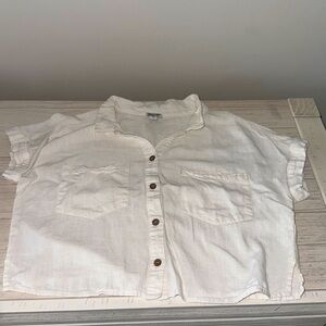 White Button-up T-shirt